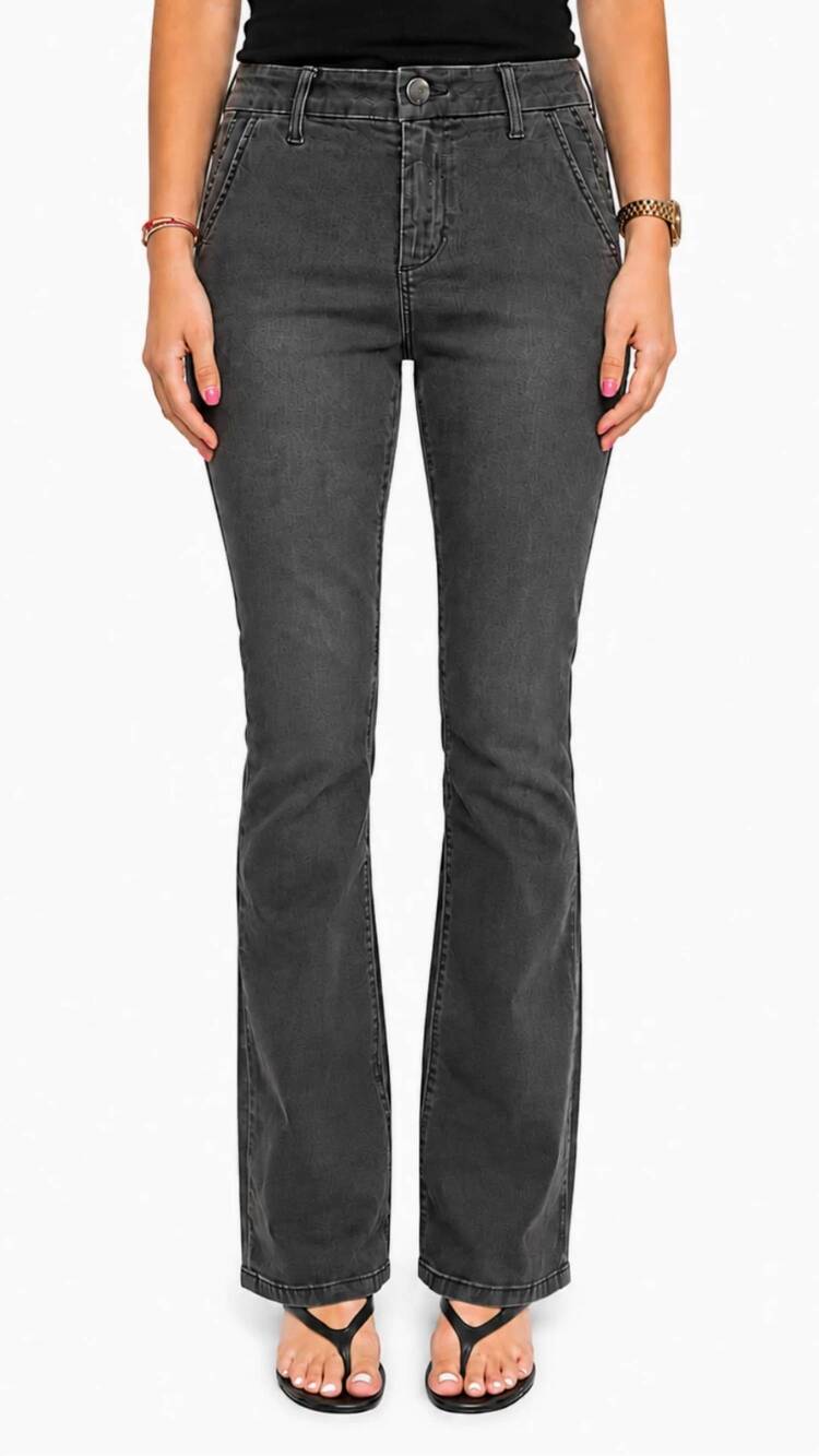 NEW 1822 DENIM mid rise better butter slim boot full length jeans with double po